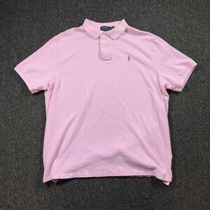 POLO RALPH LAUREN Polo Men XL Pink Cotton Classic Fit Vintage Preppy Casual